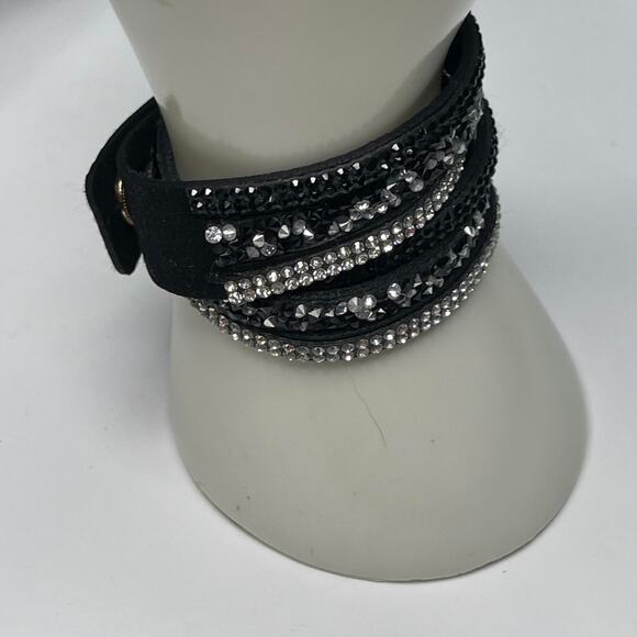 wrap bracelet black suede gray white boho bohemian versatile trendy jewelry - Picture 7 of 13